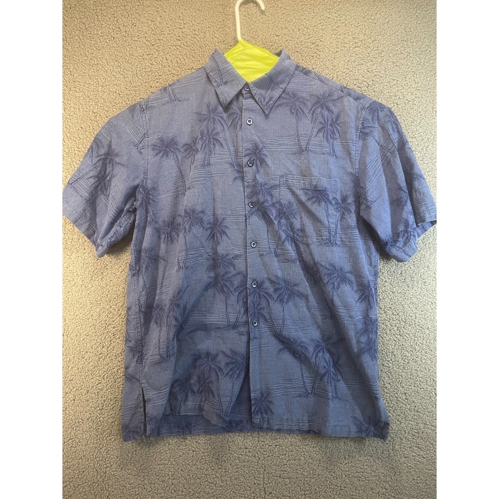 Vintage Kona Kai Mens Shirt Floral Blue Large